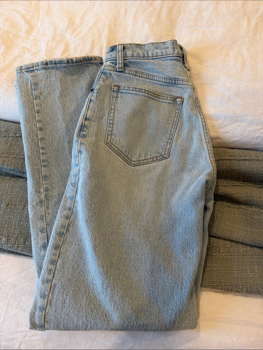 Abercrombie & Fitch Light Blue High-Rise Straight Jeans - Picture 2 of 2